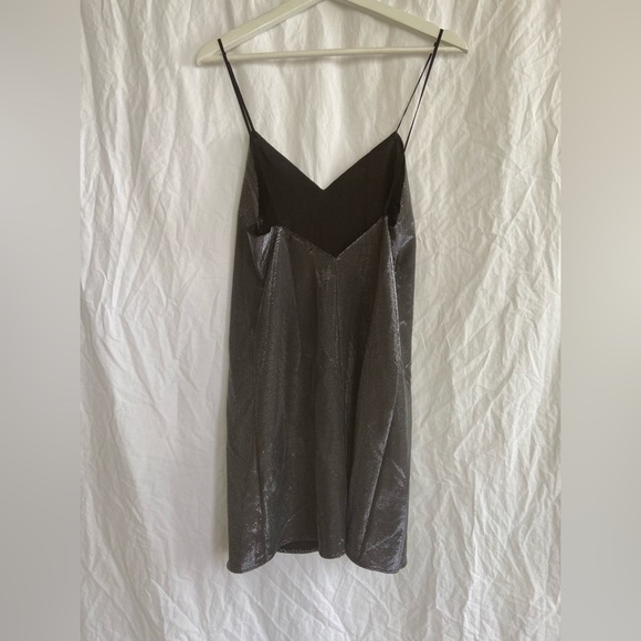 Zara Slip On Dress Party Sparkle Metal Silver New Years Size Medium NEW - Picture 16 of 16